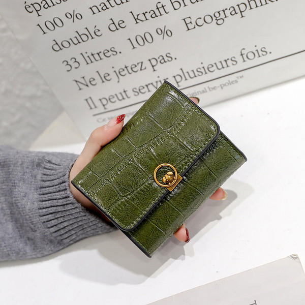 Naiste rahakott ökonahast, metallist kinnitusega ruudukujuline