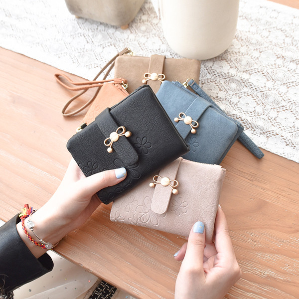 Portofel de dama cu fermoar si decor metalic