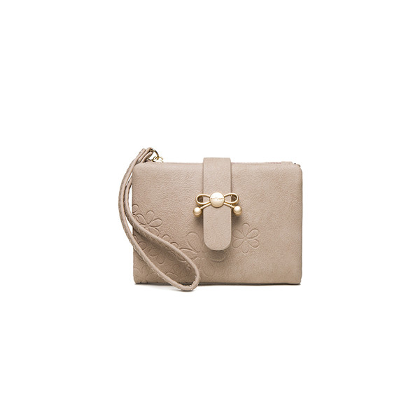 Portofel de dama cu fermoar si decor metalic