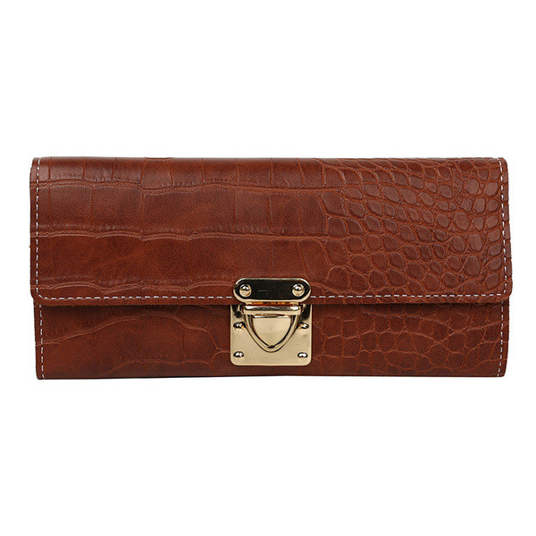 Portofel mare de dama modern din piele ecologica cu inchidere metalica