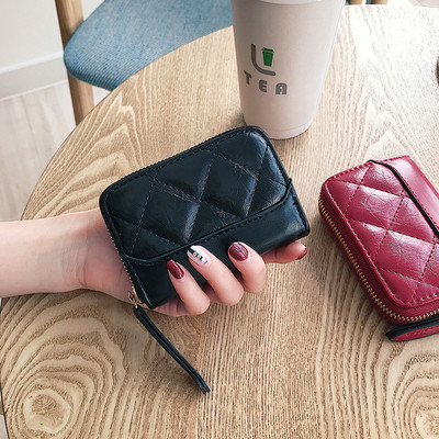 Portofel casual de dama din piele cu fermoar