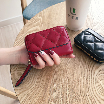 Portofel casual de dama din piele cu fermoar