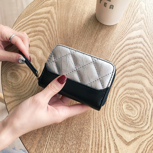 Portofel casual de dama din piele cu fermoar