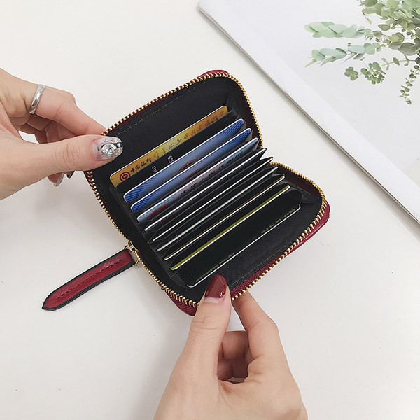 Portofel casual de dama din piele cu fermoar