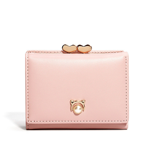 Portofel de dama cu perla si inchizator metalic