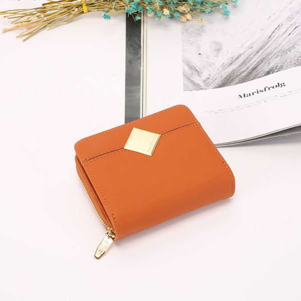 Portofel de dama cu fermoar si element metalic