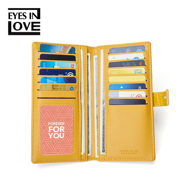 Portofel de dama monocolor cu inchidere metalica