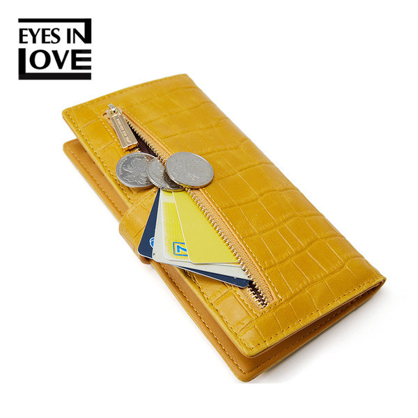 Portofel de dama monocolor cu inchidere metalica