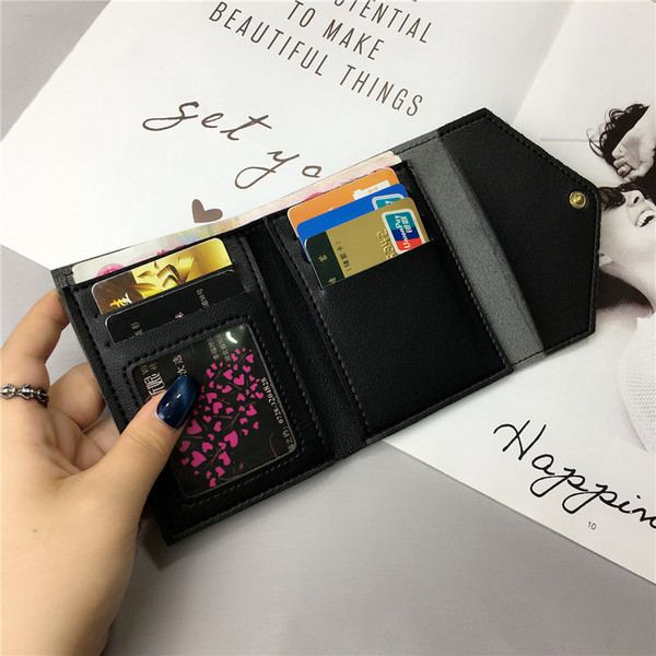 Öko-nahast moodne väike rahakott tikandiga