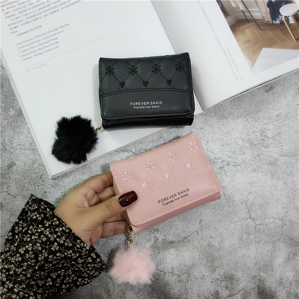 Öko-nahast väike naiste rahakott tikandite ja udusulgedega