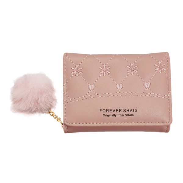 Öko-nahast väike naiste rahakott tikandite ja udusulgedega