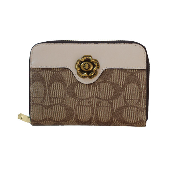 Kahes värvitoonis lukuga ja metallkaunistusega naiste rahakott