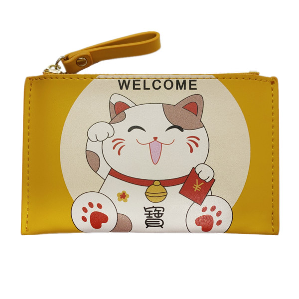 Eko bőrből készült alkalmi női pénztárca színes rátéttel