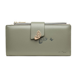 Naiste nahast rahakott metallist kaunistuse ja lukuga