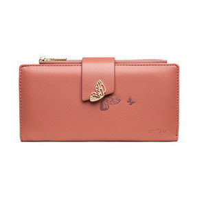 Naiste nahast rahakott metallist kaunistuse ja lukuga