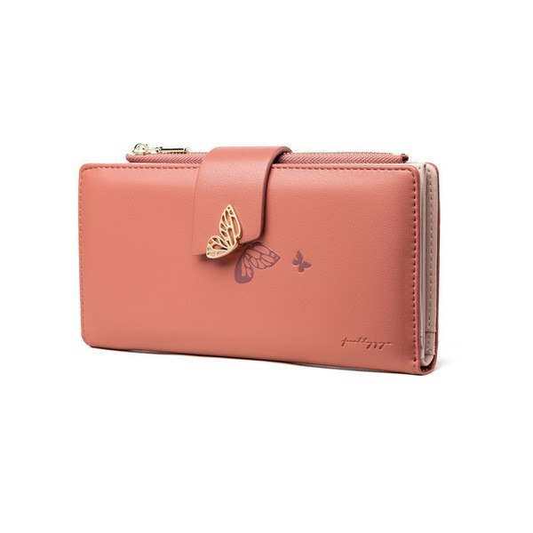 Naiste nahast rahakott metallist kaunistuse ja lukuga