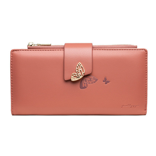 Naiste nahast rahakott metallist kaunistuse ja lukuga