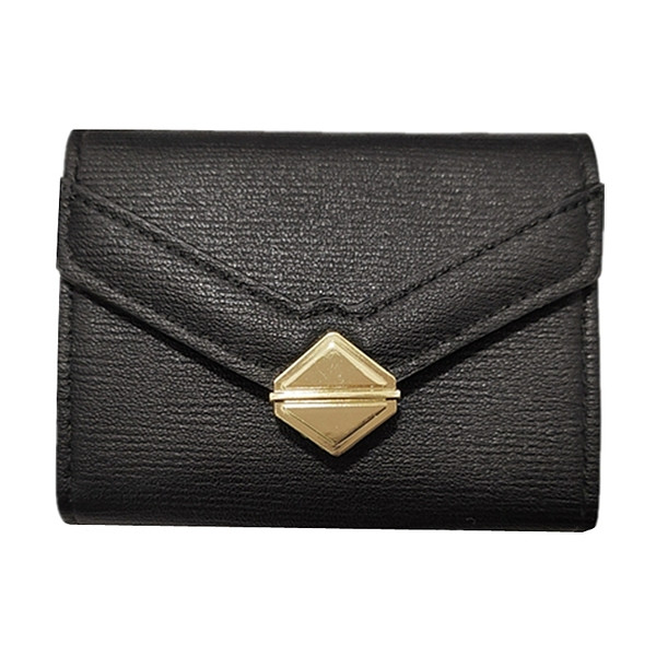 Eko bőrből készült stílusos női pénztárca fém rögzítéssel