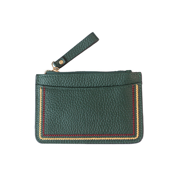 Portofel de dama din piele cu fermoar si lant metalic in mai multe culori