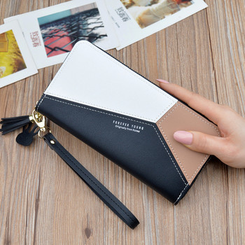 Μοντέρνο γυναικείο πορτοφόλι από οικολογικό δέρμα με φερμουάρ
