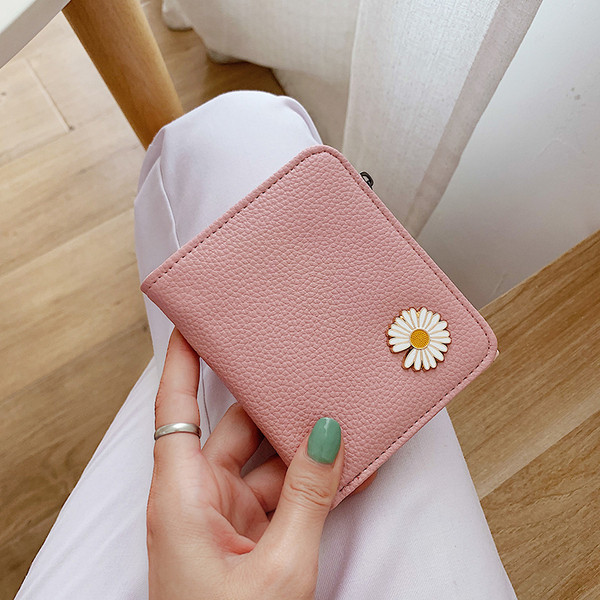 Moderni moteriška odinė piniginė su užtrauktuku