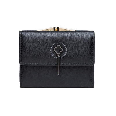 Γυναικείο έκο δερμάτινο πορτοφόλι με μεταλλική στερέωση