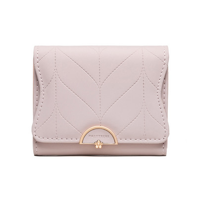 Έκο δερμάτινο γυναικείο πορτοφόλι με μεταλλική στερέωση και διακόσμηση