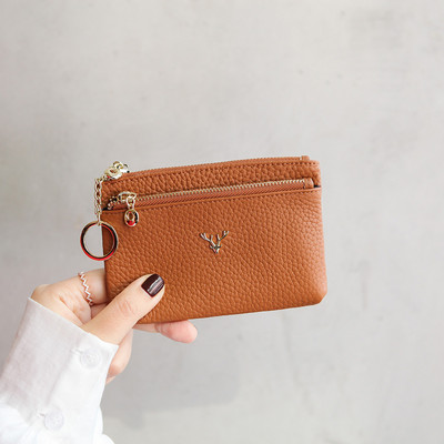 Naiste vabaaja nahast rahakott metallist kaunistuse ja lukuga