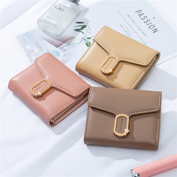 Portofel mic din piele cu decor metalic