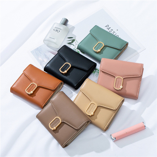 Portofel mic din piele cu decor metalic