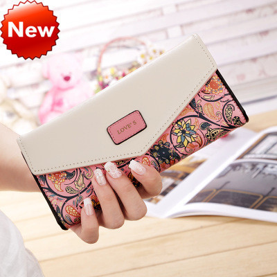 Öko-nahast lillemotiiviga naiste rahakott