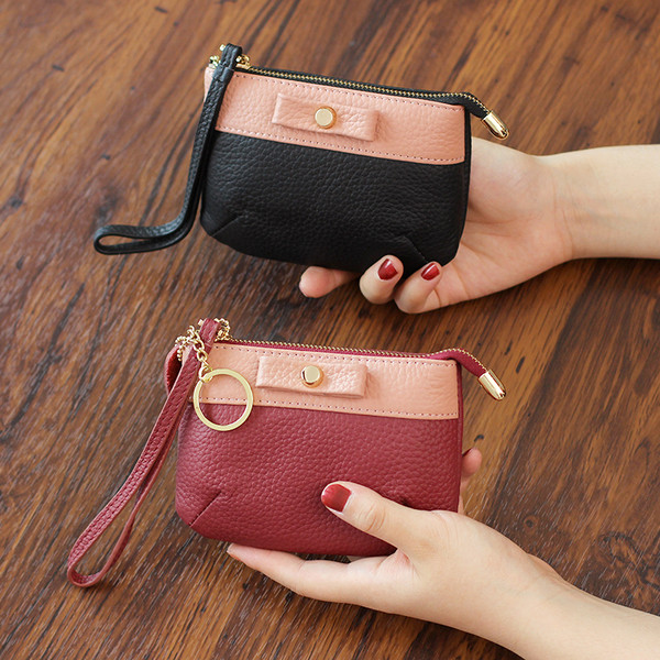 Νέο γυναικείο πορτοφόλι με κορδέλα και δερμάτινο λουράκι