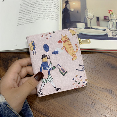 Öko-nahast värviliste aplikatsioonidega naiste rahakott