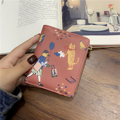 Öko-nahast värviliste aplikatsioonidega naiste rahakott