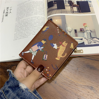 Öko-nahast värviliste aplikatsioonidega naiste rahakott