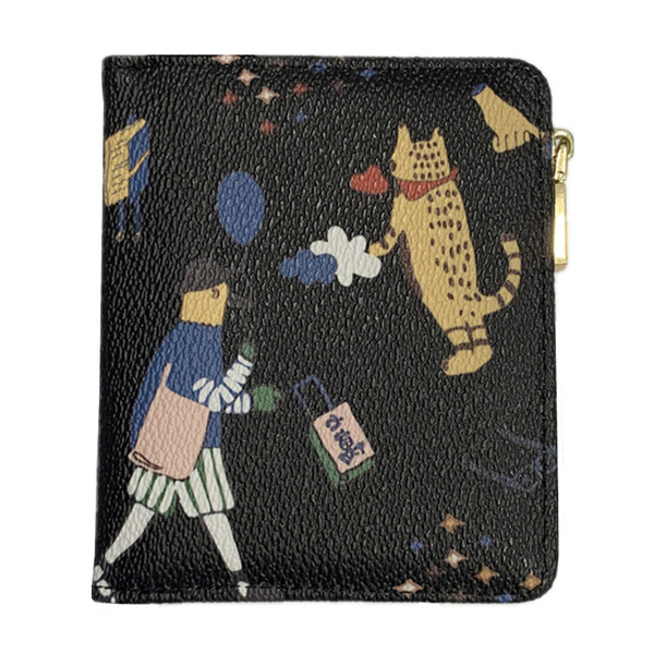 Öko-nahast värviliste aplikatsioonidega naiste rahakott