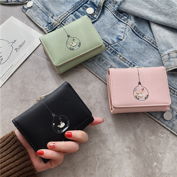 Nappali női bőr pénztárca rátéttel