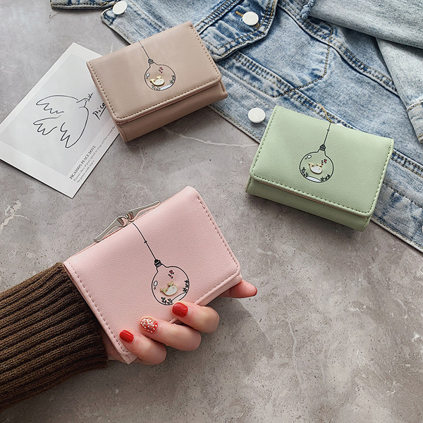 Nappali női bőr pénztárca rátéttel