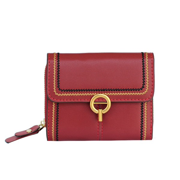 Ženski kožni novčanik s patentnim zatvaračem i metalnim kopčanjem