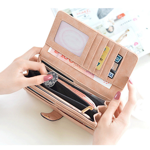 Női műbőr pénztárca kártyatartó zsebbel