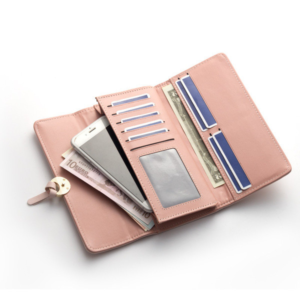 Moodne metallist kinnitusega nahast naiste rahakott