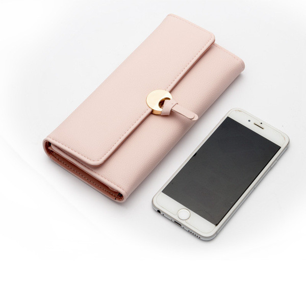 Moodne metallist kinnitusega nahast naiste rahakott