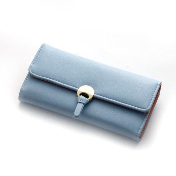 Moodne metallist kinnitusega nahast naiste rahakott