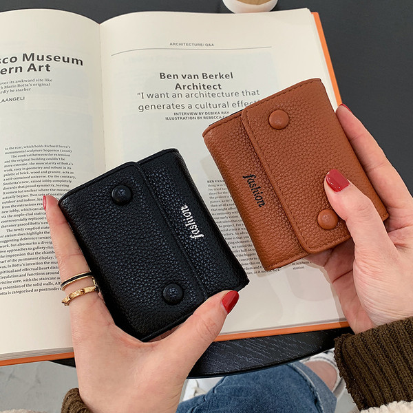 Öko-nahast väike naiste rahakott kirjaga