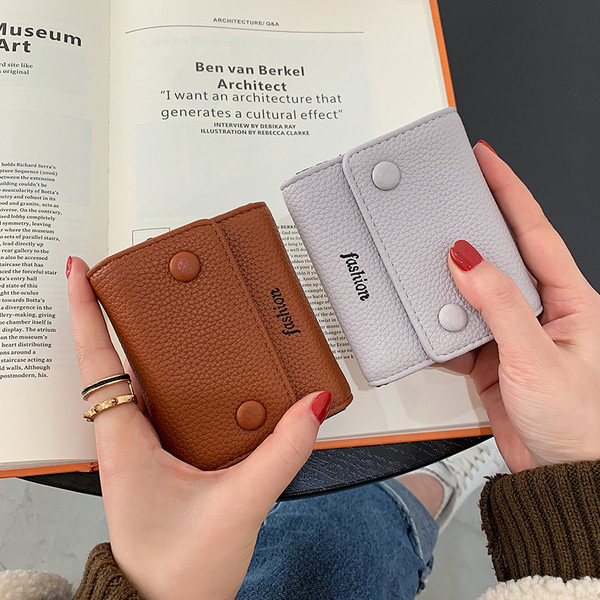 Öko-nahast väike naiste rahakott kirjaga