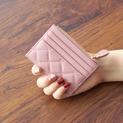 Γυναικείο έκο δερμάτινο πορτοφόλι με τσέπες και φερμουάρ