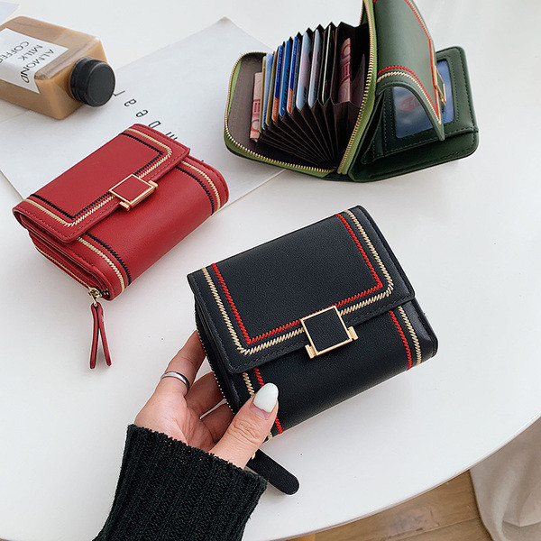 Ikdienas sieviešu maks ar aizdari un rāvējslēdzēju