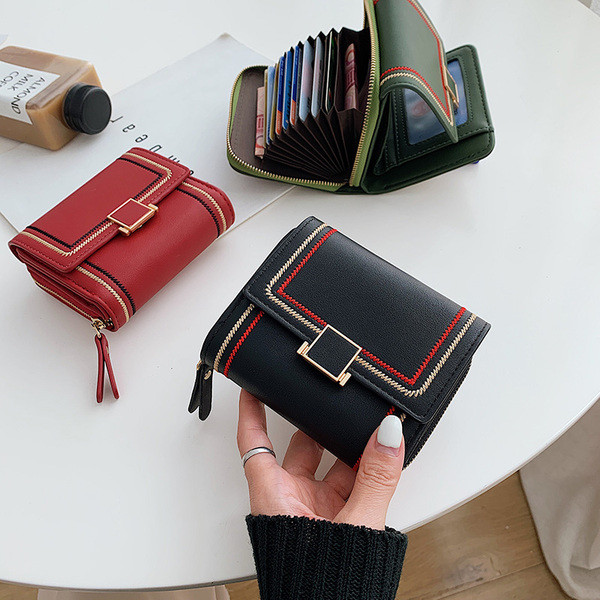 Ikdienas sieviešu maks ar aizdari un rāvējslēdzēju