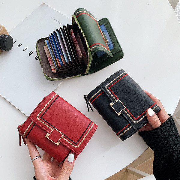 Ikdienas sieviešu maks ar aizdari un rāvējslēdzēju