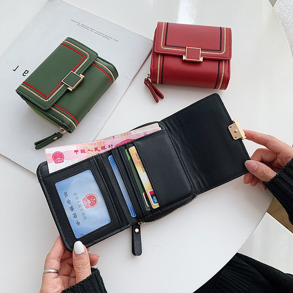 Ikdienas sieviešu maks ar aizdari un rāvējslēdzēju